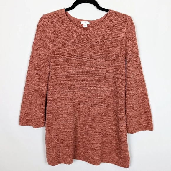 J. Jill Mauve Tunic Sweater Pullover Woven Chunky Knit Bohemian Lagenlook sz.M - Picture 1 of 9